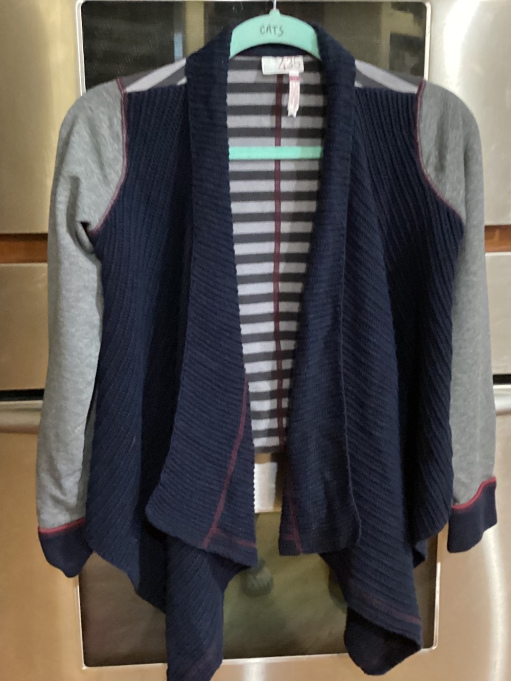 Matilda Jane Navy Gray Wrap, Shawl sweater Jacket